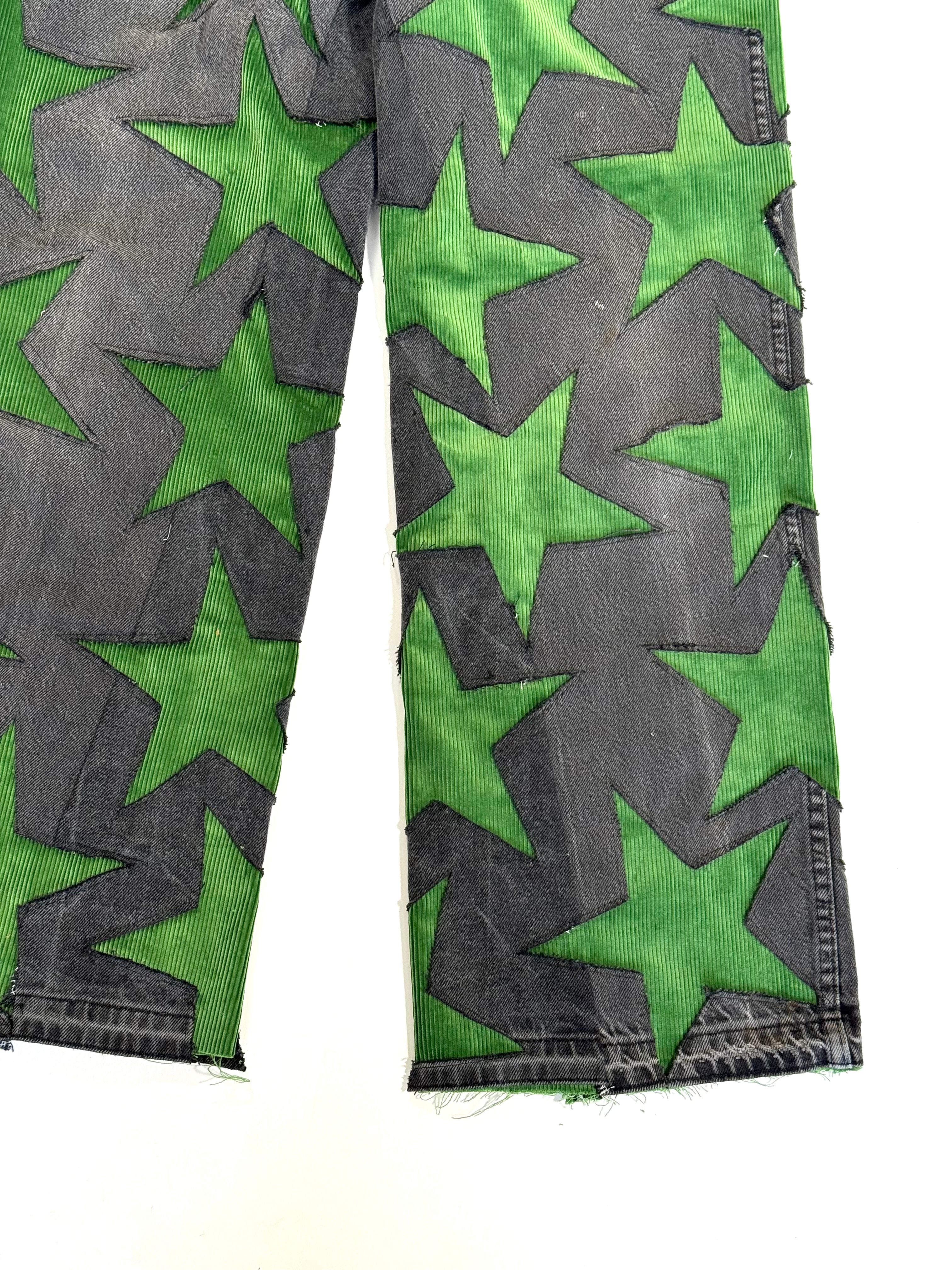 Black & Green All Over Star Jeans (Size 31)
